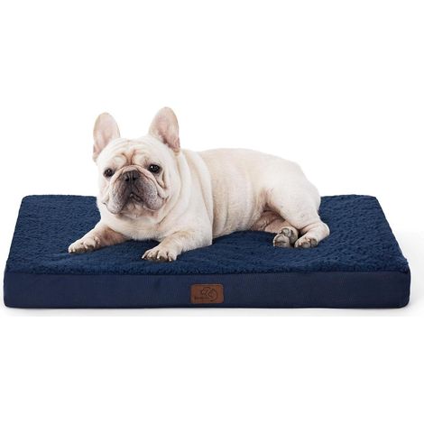Hundebett orthopädisches waschbar L 76 x B 51 x H 8 cm Navyblau (1/5)