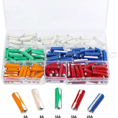 Fuse Torpille - Céramique - 5A 8A 10A 16A 25A - Pour Voitures Classiques Européennes - Lot de 200 (1/5)