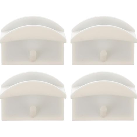 Lot de 4 porte chapeaux muraux autocollants blancs en