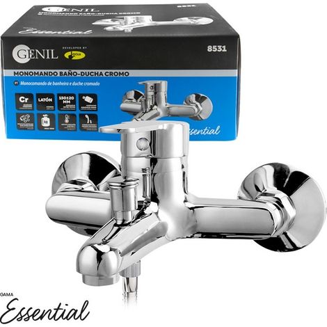 Einhandmischer Bad-Dusche Essential-Serie mit Duscharmatur und Halterung (1/5)