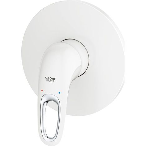 Grohe Eurostyle Einhand-Brausebatterie, Fertigmontageset für Rapido SmartBox, Hebel offen, Moon White (1/5)