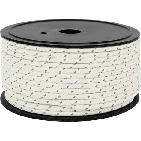 Corde de camping, haubans extérieurs, épaisseur 4 mm, corde réfléchissante blanche pour tente, auvent et bâche de camping. (1/4)