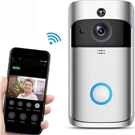 Home Smart WiFi Visual Doorbell V5 Drahtlose visuelle Türklingel Intercom Handy Video Türklingel mit Fernüberwachung FLITI (1/4)