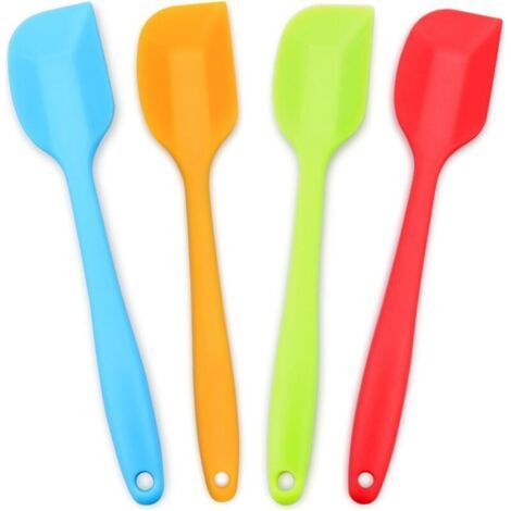 Ensemble de spatules en silicone (4 pièces), spatule résistante à la chaleur, spatule en caoutchouc antiadhésive, noyau en acier inoxydable (1/5)