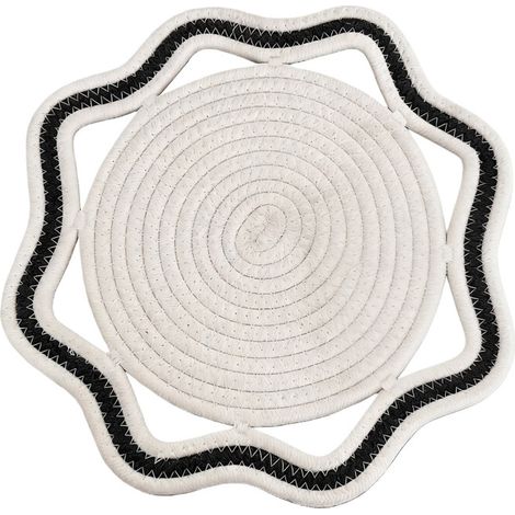 Tovaglietta ottagonale in tessuto non tessuto, - Linea nera 18 cm