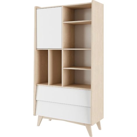 Libreria Bellamy So Sixty Bianco e legno (1/5)