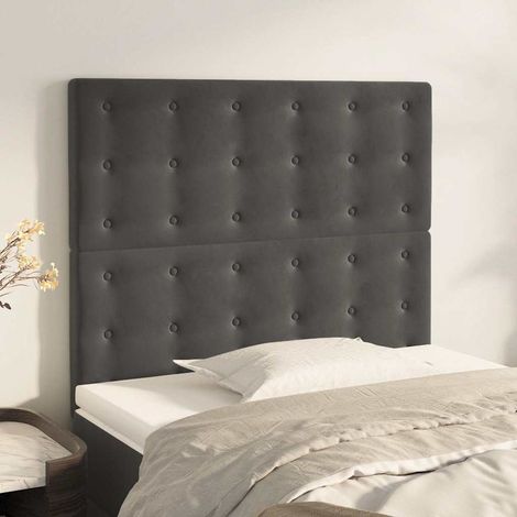 vidaXL Cabecero de terciopelo gris oscuro 80x5x118/128 cm (1/5)