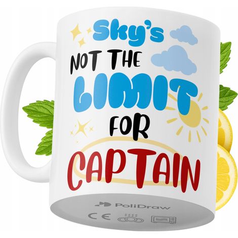 Mug humoristique « Capitaine » avec texte amusant et design graphique. Idéal pour les anniversaires, les fêtes et les occasions spéciales. Mug premium pour la maison, le bureau et le travail. Blanc, 3