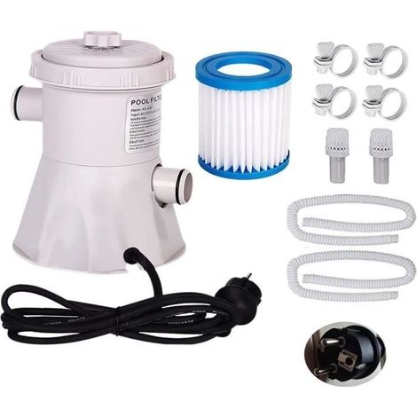 Pompe de filtration de piscine - 300 gallons - Électrique 220 V - PVC durable - Filtre à cartouche (1/4)