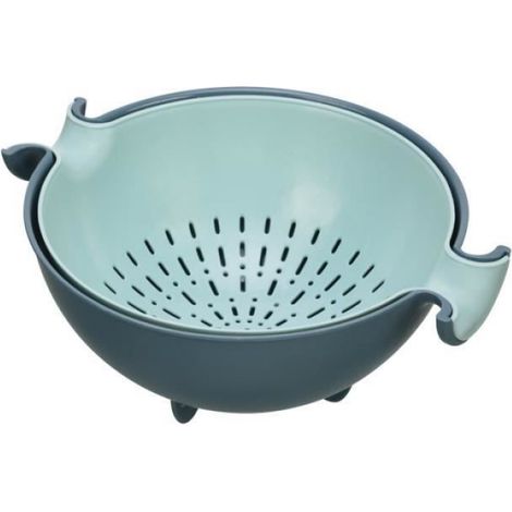 1 Ensemble passoire avec récipient,Double égouttoir rotatif,Plastique PP sans BPA,Cuisine,pour pâtes légumes fruits (1/3)