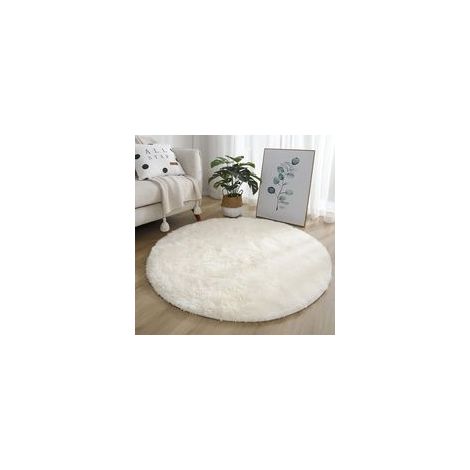 4x4 Tapis Rond Blanc Doux pour Chambre à Coucher Tapis Moderne Cercle Moelleux pour Enfants Filles Chambre de Bébé Intérieur en Peluche Circulaire Pépinière Tapis Mignon Cosy Tapis pour Salon (1/5)