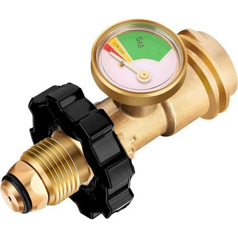 Choyclit – Contrôle de niveau de gaz propane – Raccord gaz avec filetage plomberie – Construction laiton robuste – Pour barbecue et réchaud camping (1/4)