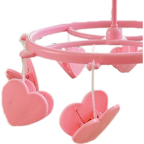 Kleiderständer aus Kunststoff zum Aufhängen von Socken, Unterwäsche, Langarmshirts, kleinen Kleidungsstücken und Wäscheklammern für Zuhause, Studentenwohnheime und Studentenwohnheime, rosa Herz (1/4)
