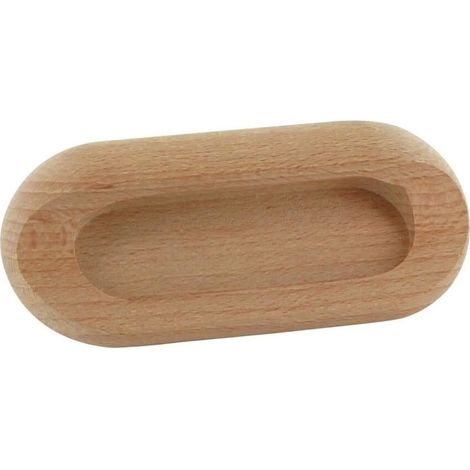 Poignée de meuble cuvette hêtre 111 mm – Entraxe 64 mm – Vendu à l'unité – Pour bois dur – Fosun
