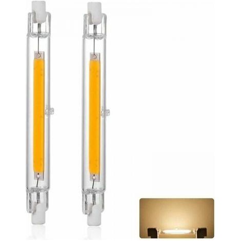 Ampoule LED R7S 118mm 20W Dimmable, Blanc Chaud 3000K 3000LM, Linéaire Remplacer Lampe Halogène J118 20W, Éclairage à 360 Degrés, Sans Scintillement, R7S OCB LED Tubes pour Projecteur, lot de 2 (1/5)