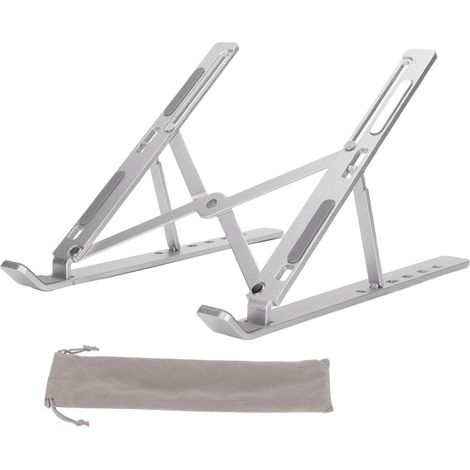 Laptopständer aus Aluminiumlegierung, höhenverstellbar, rutschfest, faltbar, leicht und langlebig, silberner N3-Ständer (45 cm)