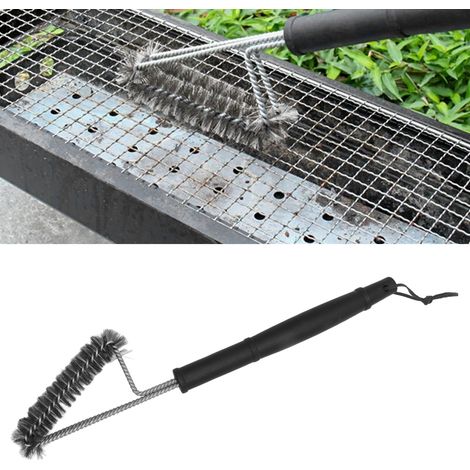 Grillreinigungsbürste mit langem Griff aus Stahldraht, Edelstahlbürste, Reinigungswerkzeug für den Außenbereich, dreieckige Reinigungsbürste (1/5)