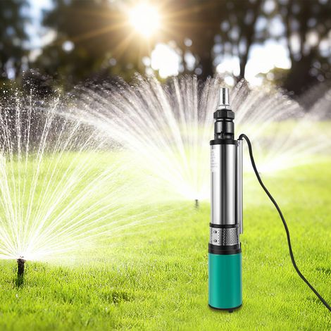 Pompe solaire immergée DC 24 V 320 W - Boîtier acier inoxydable - Refoulement max. 25 m - Débit 5 m³/h - Fontaine, irrigation (1/5)