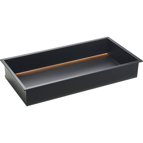 Niche de Douche Encastrable 33x63.5 cm, Acier Inoxydable Robust, Étanche, avec Bande LED, Noir, Moderne et Facile à Installer pour Salle de Bain. (1/5)