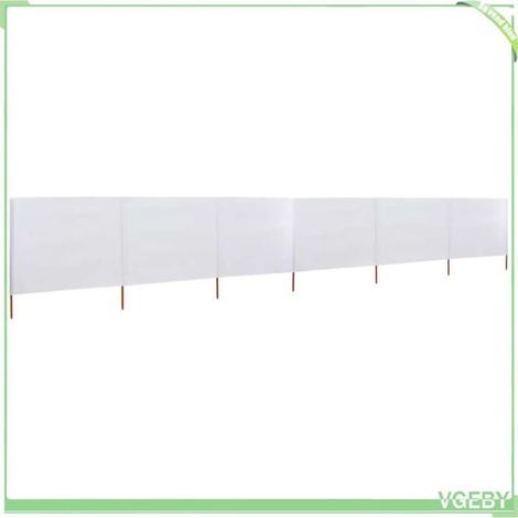 Paravent 6 panneaux pliable - FAFEICY - 47180 - Blanc sable - Tissu non-tissé - Structure bois - 800 x 160 cm (1/5)