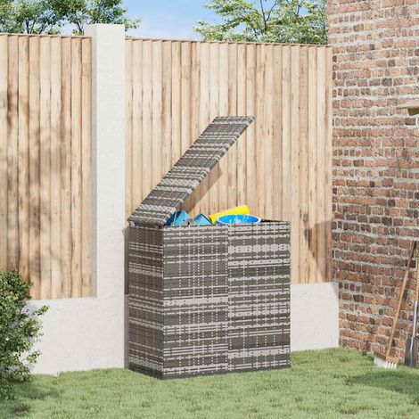 Garten-Kissenbox PE Rattan 100x49x103,5 cm Grau (1/5)