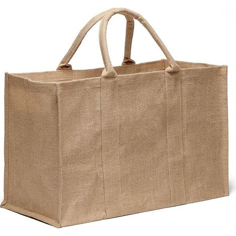 Sac à main multi-usages en toile de jute 462236cm, peut être utilisé pour stocker du bois de chauffage, des courses et des bagages lors de sorties (1/5)