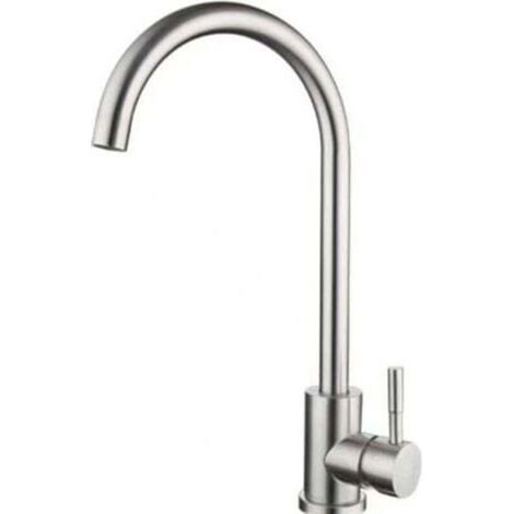 Kitchen Faucet, Single Handle Kitchen Mixer Tap, 360° Swivel, High Water Outlet, Hot and Cold Stainless Steel Kitchen Mixer Tap