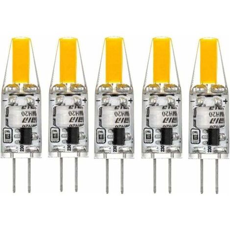 Pair G4 LED 220V 3W 2700K warmweiß 160LM, Silikonlampen ersetzen herkömmliche 30W-Halogenlampen, 5er-Pack