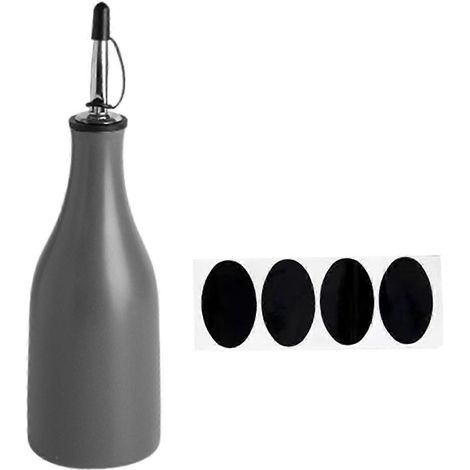 Ölflasche Sojasaucenspender Keramik Leicht zu reinigen und wiederbefüllbar 300 ml Robuste Olivenöl-Spenderflasche Öl-Spenderflasche-Gray (1/5)