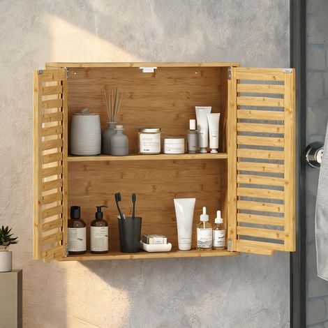 Meuble de salle de bain madeira en bambu 60 x 20 x 60 cm (1/5)