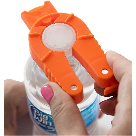 Lot de 2 ouvre-bouteilles et ouvre-boîtes multifonctionnels, pour bouteilles d'eau en plastique, ouverture par rotation et languette, idéal pour les personnes ayant les mains fragiles, les personnes â (1/5)