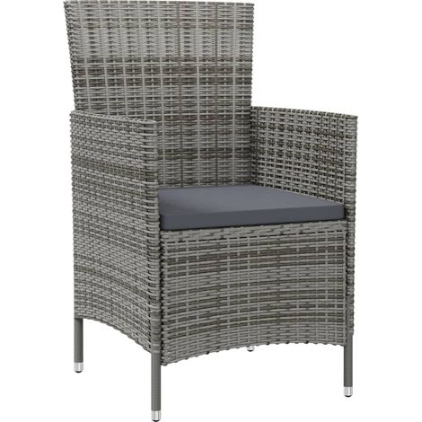 Maison Exclusive - Gartenstühle mit Kissen 2 Stk. Poly Rattan Gra