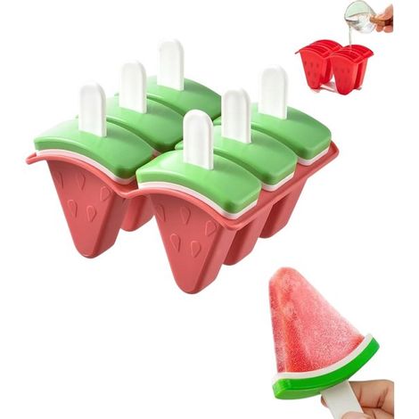 1 stampo per ghiaccioli con 6 fori, stampo fai da te con bastoncino, facile da sformare, stampo per cubetti di ghiaccio fatti in casa per budino, yogurt e altro. (1/5)