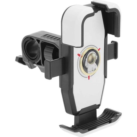 Soporte giratorio para teléfono móvil para manillar de bicicleta, motocicleta o scooter, compatible con smartphones de 4,5 a 7 pulgadas, color oro blanco. (1/5)