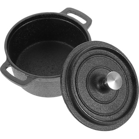 Mini marmite à lait en fonte, petite casserole en métal avec couvercle, casserole sans revêtement pour la cuisson des soupes et du lait, marmite (1/5)