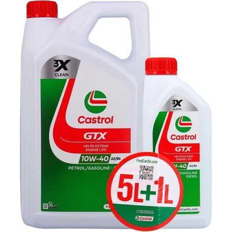Motoröl - CASTROL GTX - 10W-40 A3/B4 - 5L+1L - Sonderangebot
