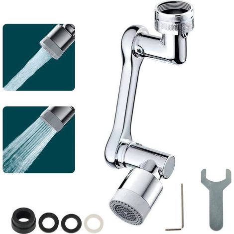 Rubinetto filtro universale antispruzzo, rubinetto filtro girevole a 1080 gradi, rubinetto filtro antispruzzo, per tubature e impianti di riscaldamento. (1/3)