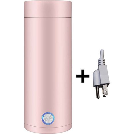 Bouilloire de voyage, bouilloire portable 400 ml, mini-bouilloire 3 en 1 avec fonction maintien au chaud, rose (1/5)