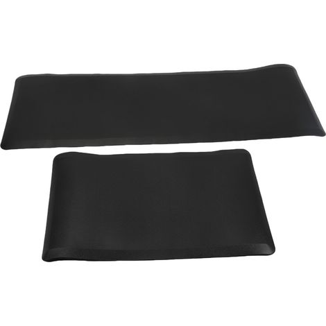 Tapis Cuisine Anti Fatigue PVC Imperméable Antidérapant – Bureau Debout Maison Évier Bureau Buanderie, Noir 44x70x1.2cm et 44x120x1.2cm (1/5)