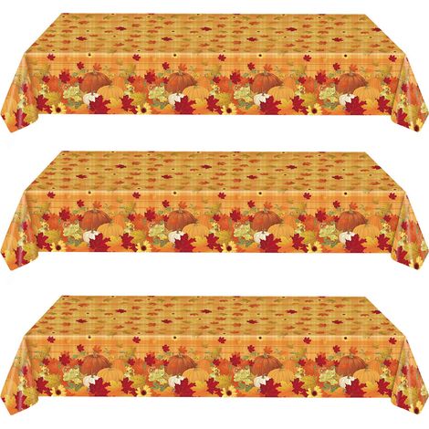 3 nappes jetables Divers accessoire de portail, en polyéthylène, multicolores, 137x274 cm, pour fête d'automne ou Thanksgiving (1/5)