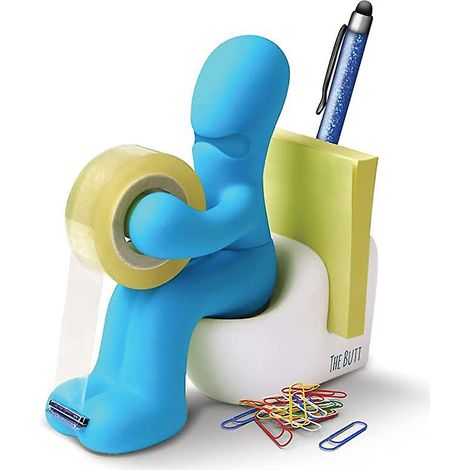 Bürobedarf – Lustiger Klebebandabroller – Witziger und cooler Büroaccessoire-Halter mit Klebebandrolle, Büroklammern, Haftnotizen und (1/4)