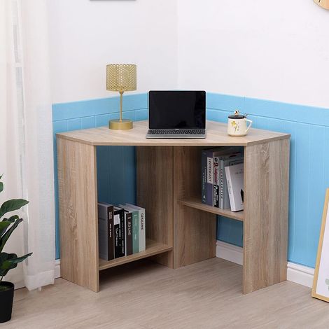 Wellington Oak Computer Desk PC Laptop Table Corner Home Office Study Gaming (1/5)