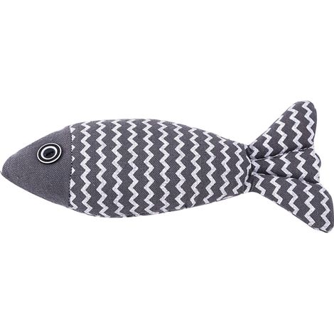 1 Jouet poisson, Herbe à chat, Corde de coton, Résistant morsures, Anti-ennui, Chaton (1/5)