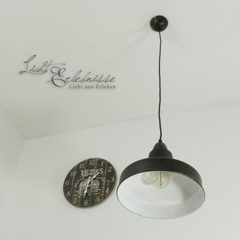 Suspension industrielle en métal Ø 26 cm Lampe à suspendre Salle à manger Cuisine (1/5)