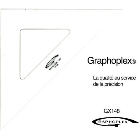 Graphoplex - Equerre 45° 3 bords droits 32 cm