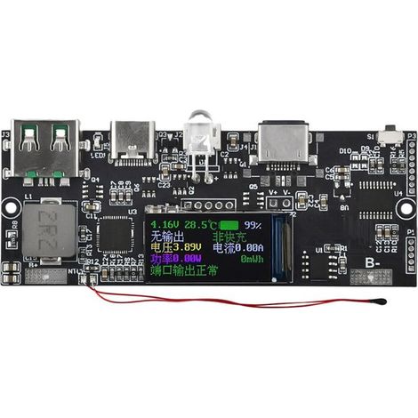 Module D'Alimentation Mobile Bidirectionnel à Charge Ultra-Rapide, écran Couleur PD 22,5 W, Carte Mère DIY 5 V 4,5 A avec Port L
