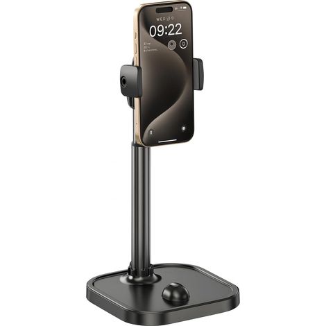 Verstellbarer Tischhandyständer, Teleskophalterung, höhenverstellbarer Tischständer für Videoanrufe, Streaming, FaceTime, rutschfester Standfuß (1/5)