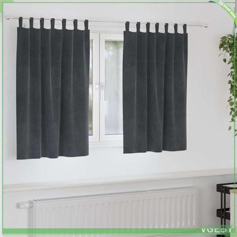 4107263 Rideaux occultants 2 pcs Gris clair 140 x 140 cm Velours (1/5)
