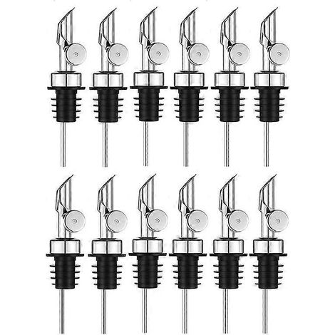 Beschwerte Ausgießer aus Edelstahl für Olivenöl (silber, 12er-Set) (1/5)