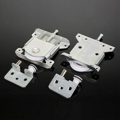 Lot de 2 pièces de porte coulissante pour roues de garde-robe, rails coulissants, roulements à billes, pièces coulissantes, ensemble de roulettes de porte de garde-robe en nylon pour armoires, charge (1/5)